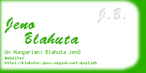 jeno blahuta business card